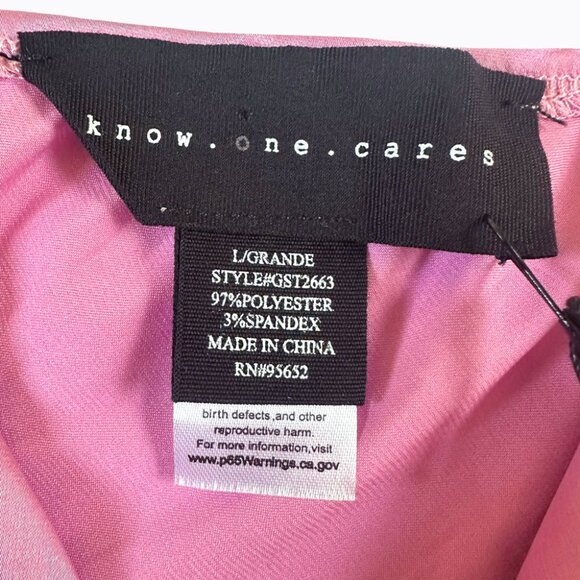 Know One Cares Twist Front Babydoll Camisole SzL Blush Pink Satin Barbiecore Y2K - Picture 6 of 7